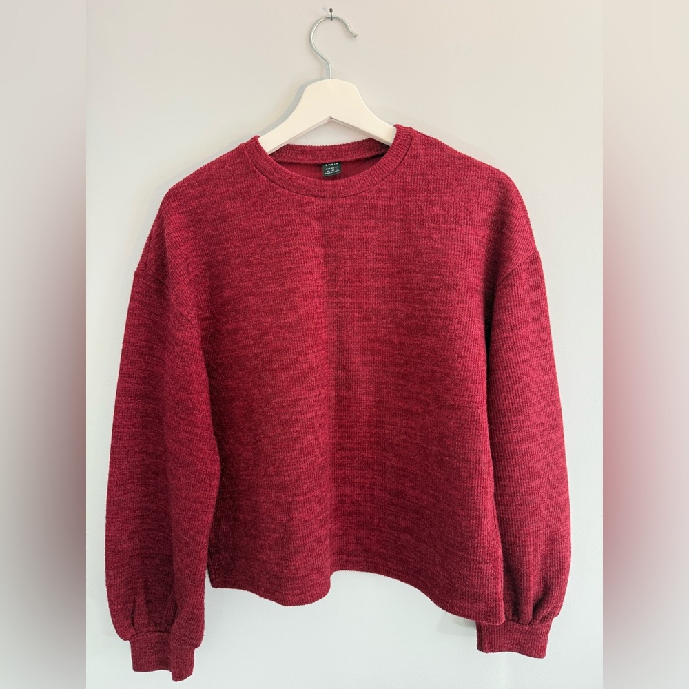 Red Heather Knit Sweater